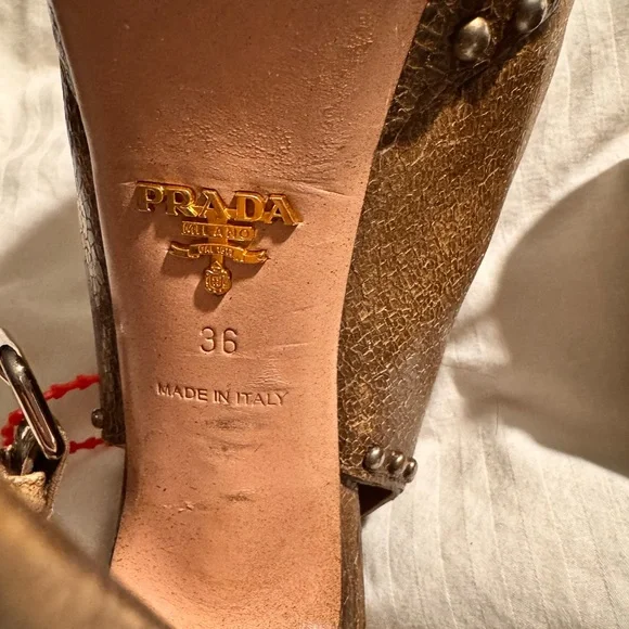 Gorgeous platform Prada studded peep toe shoes - Picture 5 of 6